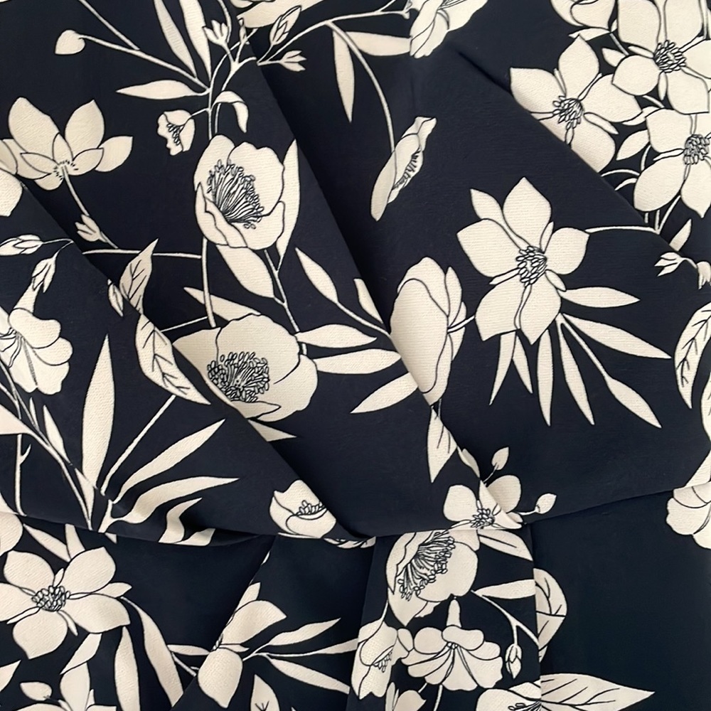 ANN TAYLOR dress size 0 navy blue blush pink sleeveless lined pencil floral - Picture 7 of 9